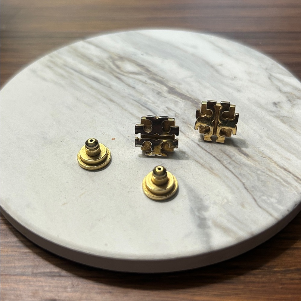 Tory Burch Gold Plated Stud Earrings - Picture 2 of 6